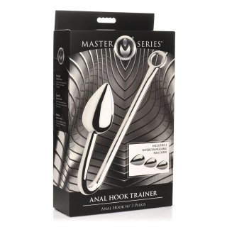 XR Brands Zestaw 3 aluminiowych zatyczek z hakiem i O-ringiem