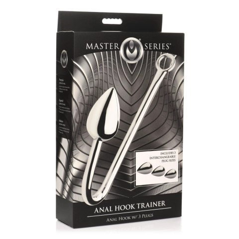 XR Brands Zestaw 3 aluminiowych zatyczek z hakiem i O-ringiem