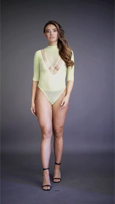 Le Desir Body Siateczkowe Czarny S-XL Krotki Rękaw Okrągły Dekolt