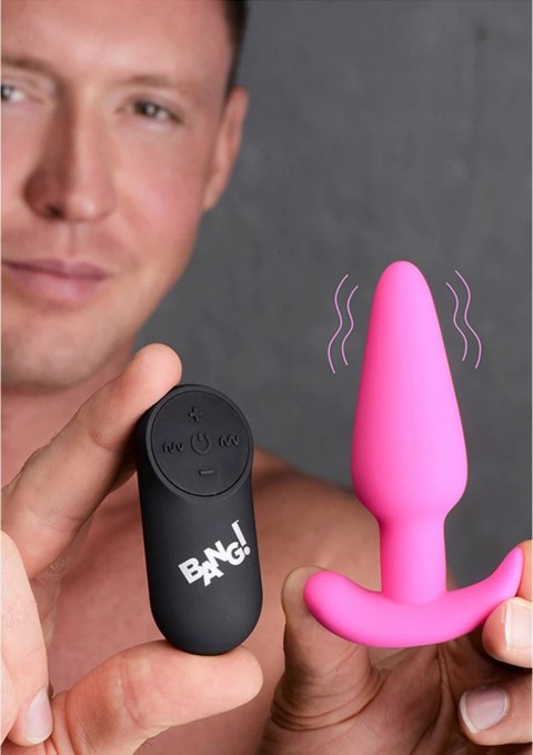 XR Brands BANG Toy silikonowy korek analny z pilotem, 21 trybow, czarny