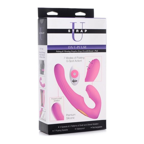 XR Brands U-Pulse silikonowy strap-on pulsujący i wibrujący pilot