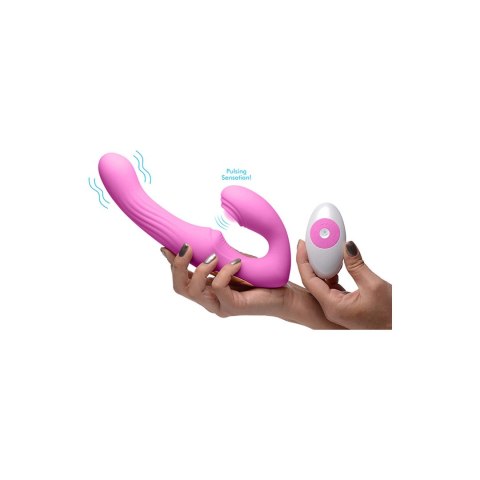 XR Brands U-Pulse silikonowy strap-on pulsujący i wibrujący pilot