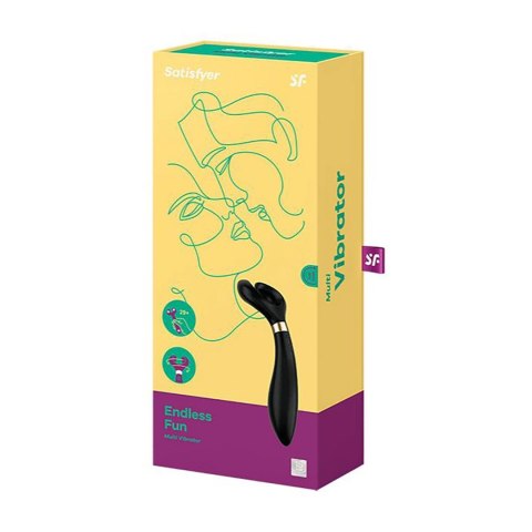 Satisfyer Endless Joy - wielofunkcyjne urządzenie z obrotową głowką, czarne