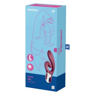 Satisfyer Love Me - podwojny stymulator z elastycznym uchwytem, fioletowy