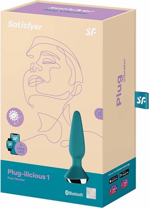 Satisfyer Plug-ilicious 1 - Wibrujący korek, silikon, kolor teal