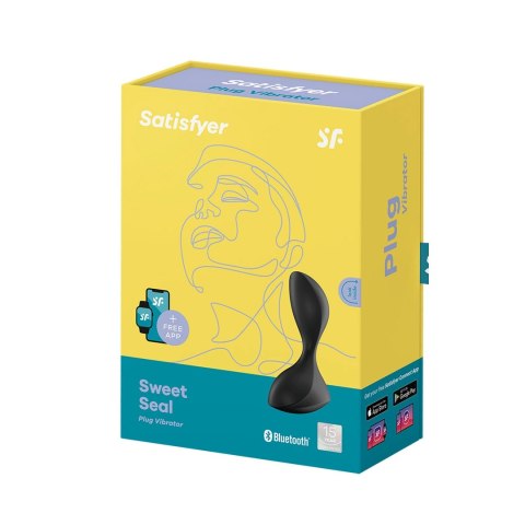 Satisfyer Sweet Seal - wibrujący korek anatomiczny z aplikacją, czarny