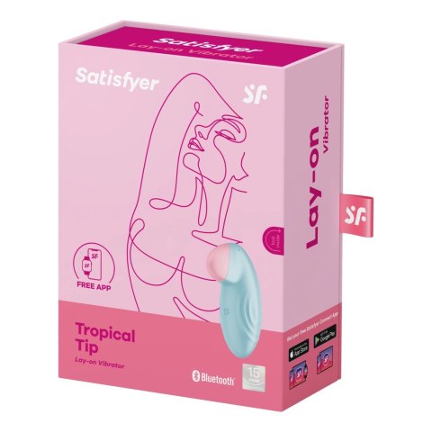 Satisfyer Tropical Tip Connect - stymulator z aplikacją, silikon, żołty