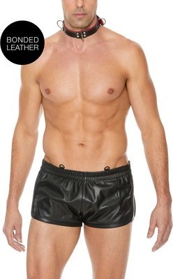 Ouch! Deluxe Uprząż Skorzana z O-Ringami, Regulowana Czarna 7423522528518