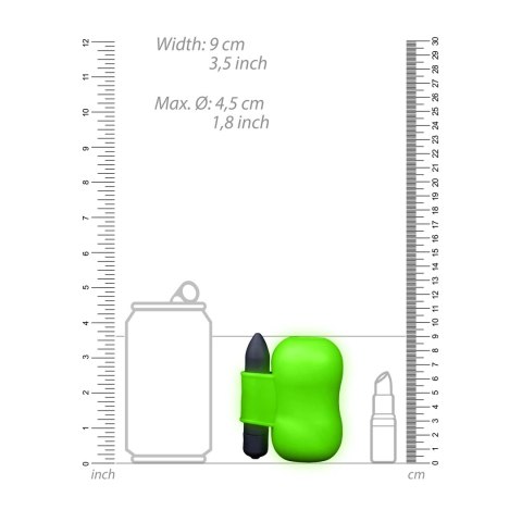 Ouch! Glow in the Dark - model wibrujący, świecący, zielony