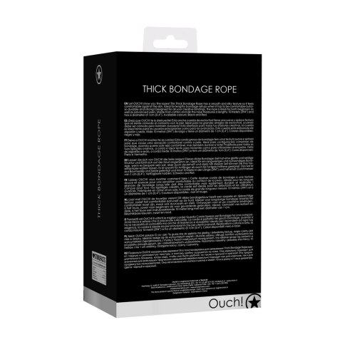 Ouch! Gruba lina do wiązania 10 m czarna - bawełna i jedwab