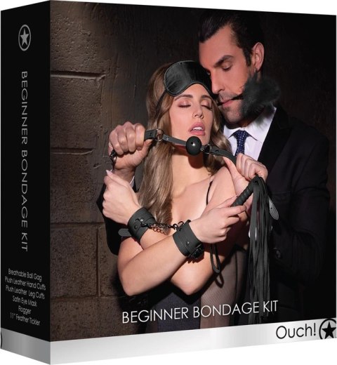 Ouch! by Shots Zestaw akcesoriow do bondage dla początkujących, czarny