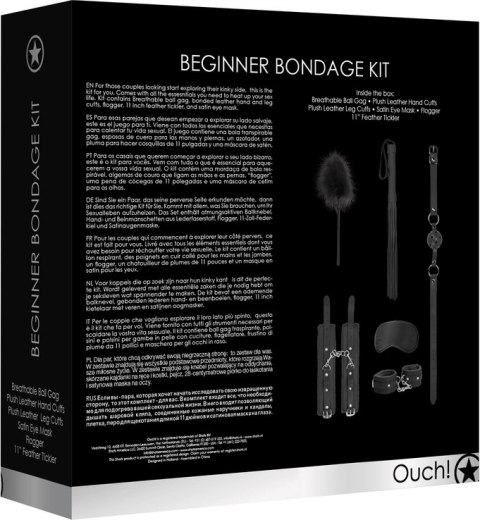 Ouch! by Shots Zestaw akcesoriow do bondage dla początkujących, czarny