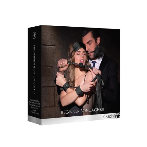 Ouch! by Shots Zestaw akcesoriow do bondage dla początkujących, czarny