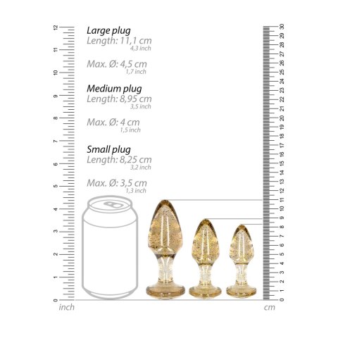 Shots Butt Ouch! zestaw 3 akrylowych zatyczek anatomicznych