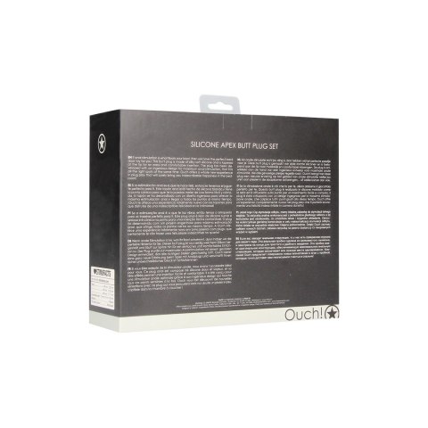 Shots Ouch! Apex zestaw zatyczek silikonowych, anatomiczny kształt