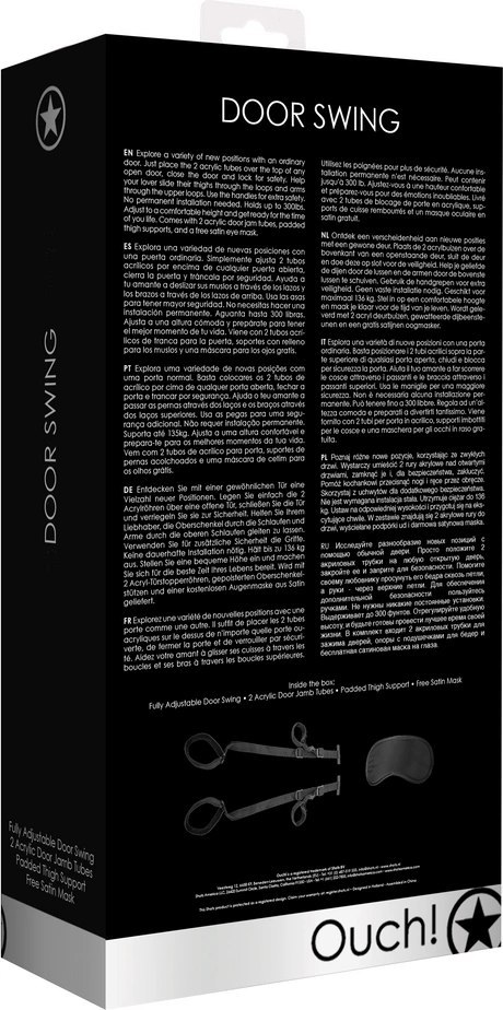 Shots Ouch! Swing - zawieszana huśtawka drzwiowa, do 300 kg, czarna