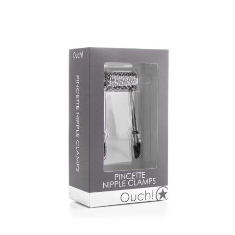 Ouch! Pincette - zaciski z łańcuszkiem, stal chirurgiczna, srebrny