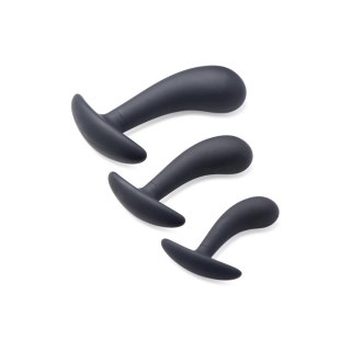 XR Brands 3-częściowy zestaw do treningu analnego, silikonowy, zakrzywiony