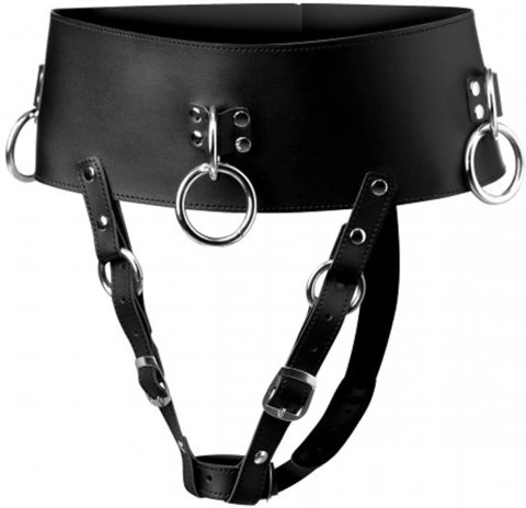 XR Brands Forced Orgasm Belt - Pas z uchwytem na masażer, regulowany