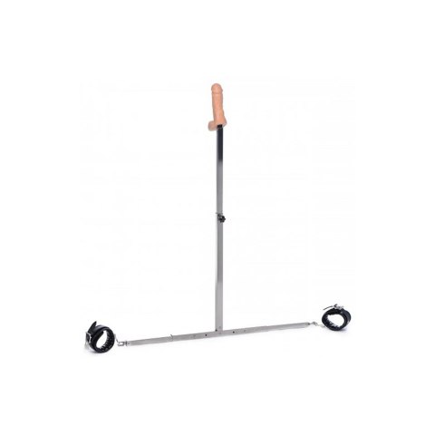 XR Brands Spreader Bar z kajdankami na kostki i odłączanym modułem anatomicznym