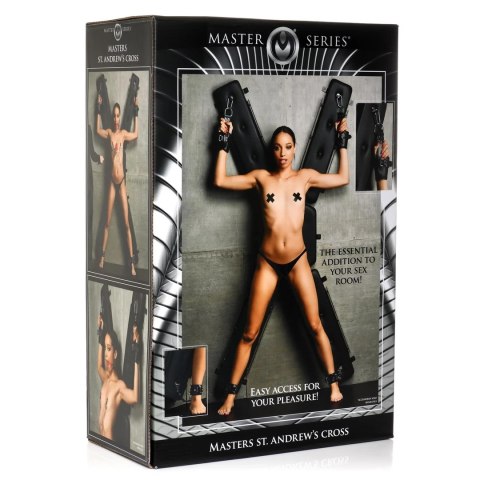 XR Brands Uprząż Krzyż Św. Andrzeja ścienny, miękka skora PVC