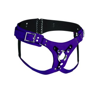 XR Brands skorzana uprząż gorsetowa z regulacją i miękką podszewką