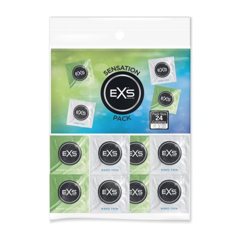 EXS Mix 24 szt. Prezerwatywy Nano Thin i Ribbed Dotted zestaw