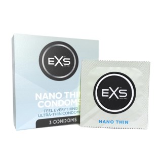 EXS Nano Thin prezerwatywy ultracienkie 3 sztuki, 53 mm