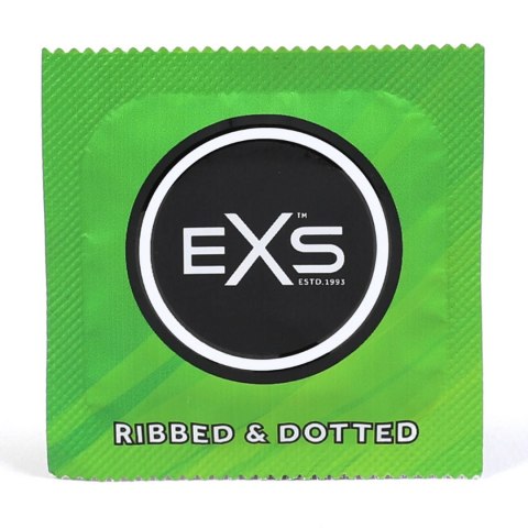 EXS Ribbed & Dotted prezerwatywy 3 szt. żebrowane i kropkowane 56 mm
