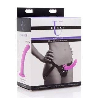 XR Brands G-Spot Purple - Zestaw silikonowy z uprzężą, 18 cm