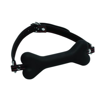 XR Brands Hound regulowany knebel-kość silikonowa, czarno-czerwony