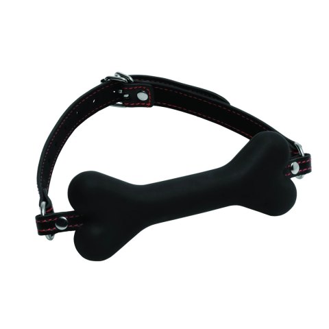 XR Brands Hound regulowany knebel-kość silikonowa, czarno-czerwony