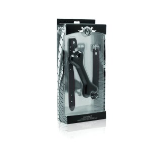 XR Brands Hound regulowany knebel-kość silikonowa, czarno-czerwony