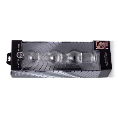 XR Brands Mammoth szklany model intymny z 3 wypustkami przeźroczysty