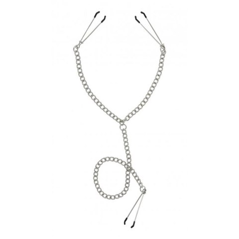 XR Brands Master Series - Zestaw zaciskow z łańcuszkiem i regulacją