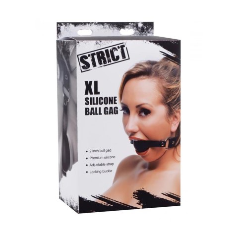 XR Brands silikonowy knebel z kulką XL 2-calowy, czarny