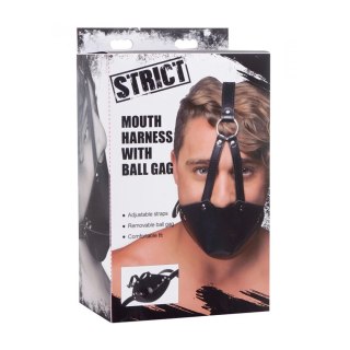 XR Brands uprząż na głowę z regulowanym kneblem kulkowym czarna