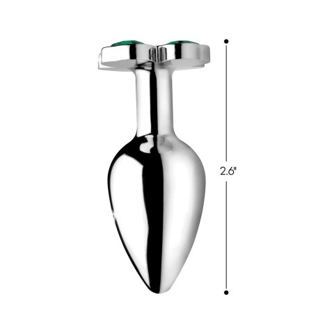 XR Brands Clover Small - Metalowy korek intymny z motywem koniczyny