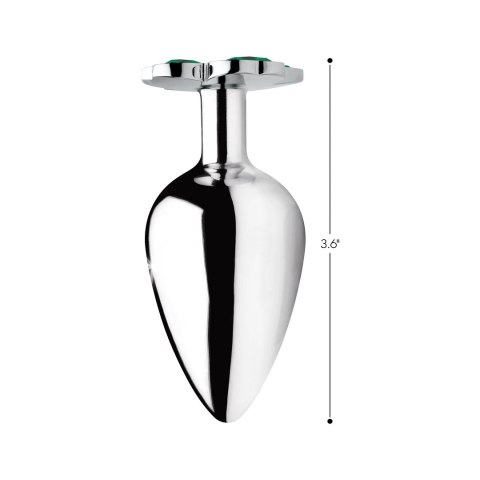 XR Brands Korek analny Clover Large metalowy 4-listna koniczyna