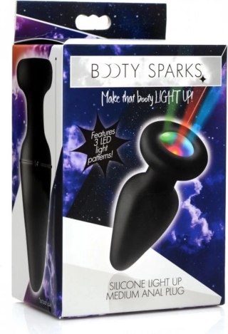 XR Brands Korek analny LED średni - silikonowy, podświetlany