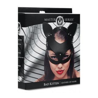 XR Brands Leather Cat Mask - Regulowana maska z naturalnej skory