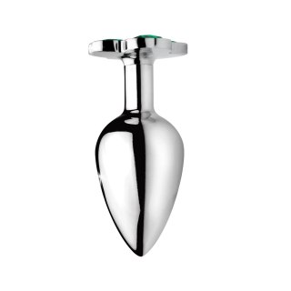 XR Brands Medium Metalowy Korek Anatomiczny Koniczyna 4-listna