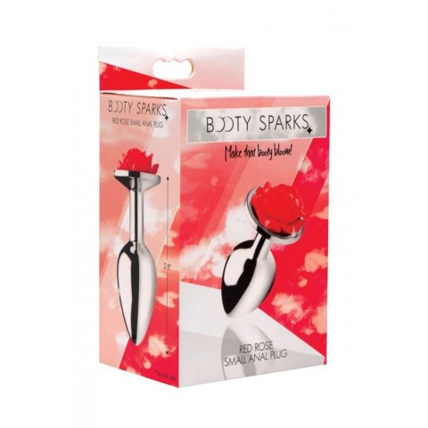 XR Brands Rosebud Plug Small aluminiowy z dekoracją roży czarny