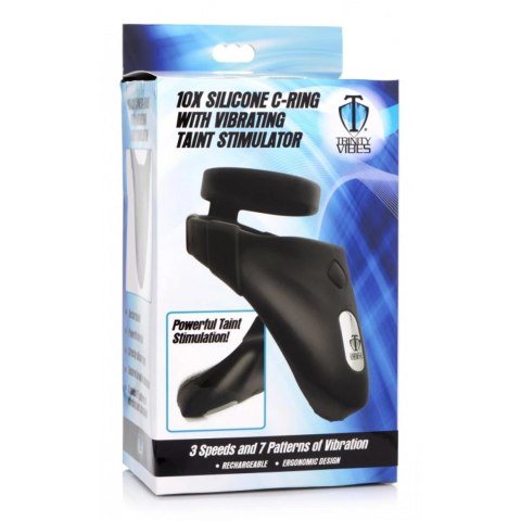 XR Brands silikonowy pierścień intymny z wibracyjnym systemem 10 trybow