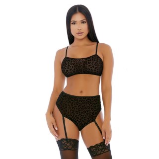 Forplay Lustful Leopard komplet bielizny cami L z paskami do pończoch