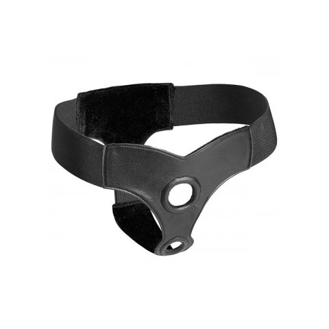 XR Brands Crave - Uprząż intymna podwojna z eko-skory, regulowana