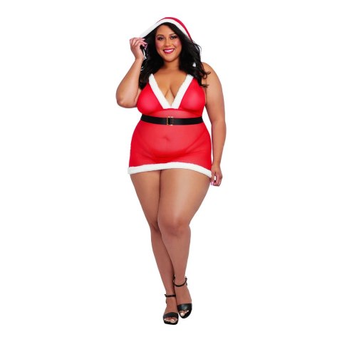 Dreamgirl Santa Cutie Mini Spodniczka Plus Size czerwono-biała