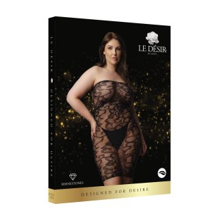 Le Desir Sukienka Plus Size z Dżetami, Elastyczna Koronka XL-3XL