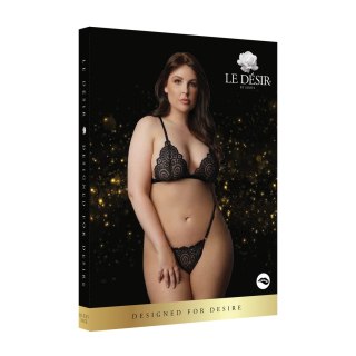 Le Desir Velvet Plus Size - Zestaw bielizny koronkowo-aksamitnej, 2-częściowy