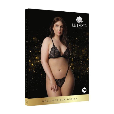 Le Desir Velvet Plus Size - Zestaw bielizny koronkowo-aksamitnej, 2-częściowy